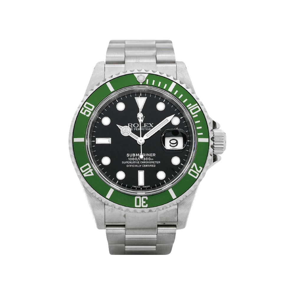 Rolex Submariner Date 16610 LV Mark 4 Black Dial Straps