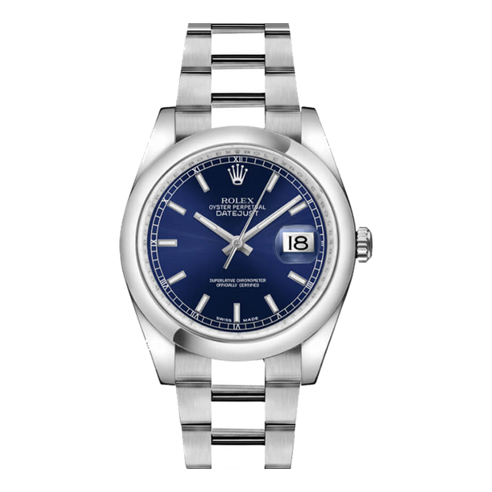 Rolex Datejust 36 Stainless Steel Domed / Oyster / Blue