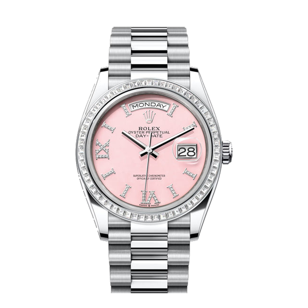 Rolex Day-Date 36 Pink/Salmon Dial Straps