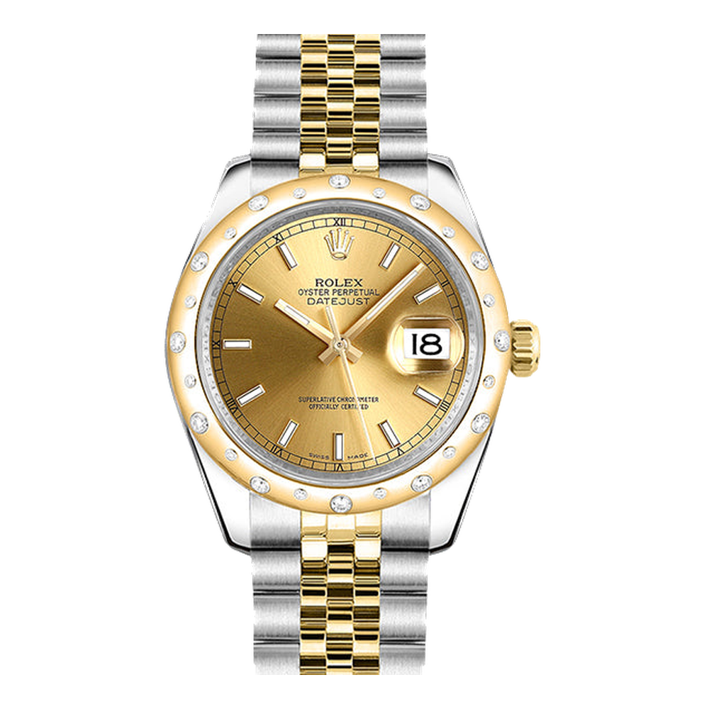 Rolex Datejust 31 Rolesor Yellow Domed Diamond / Jubilee / Champagne