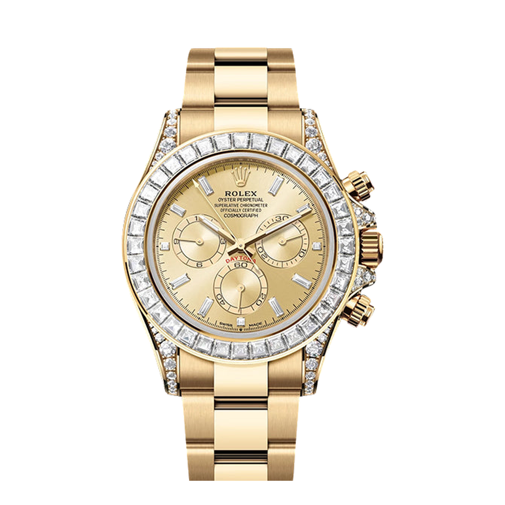 Rolex Cosmograph Daytona Yellow Gold - Baguette / Champagne - Baguette / Oyster