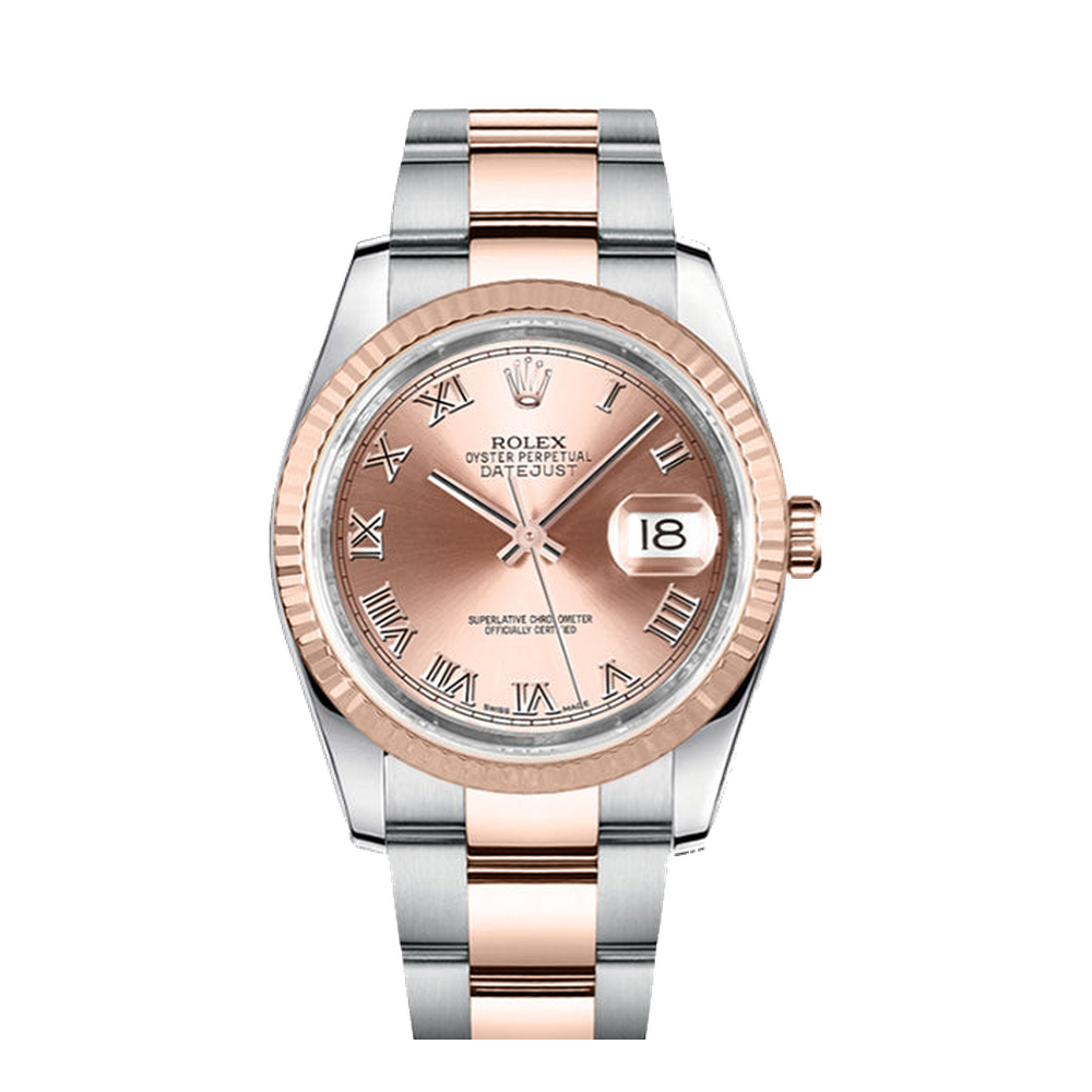 Rolex Datejust 36 Rolesor Everose Fluted / Oyster / Pink Roman