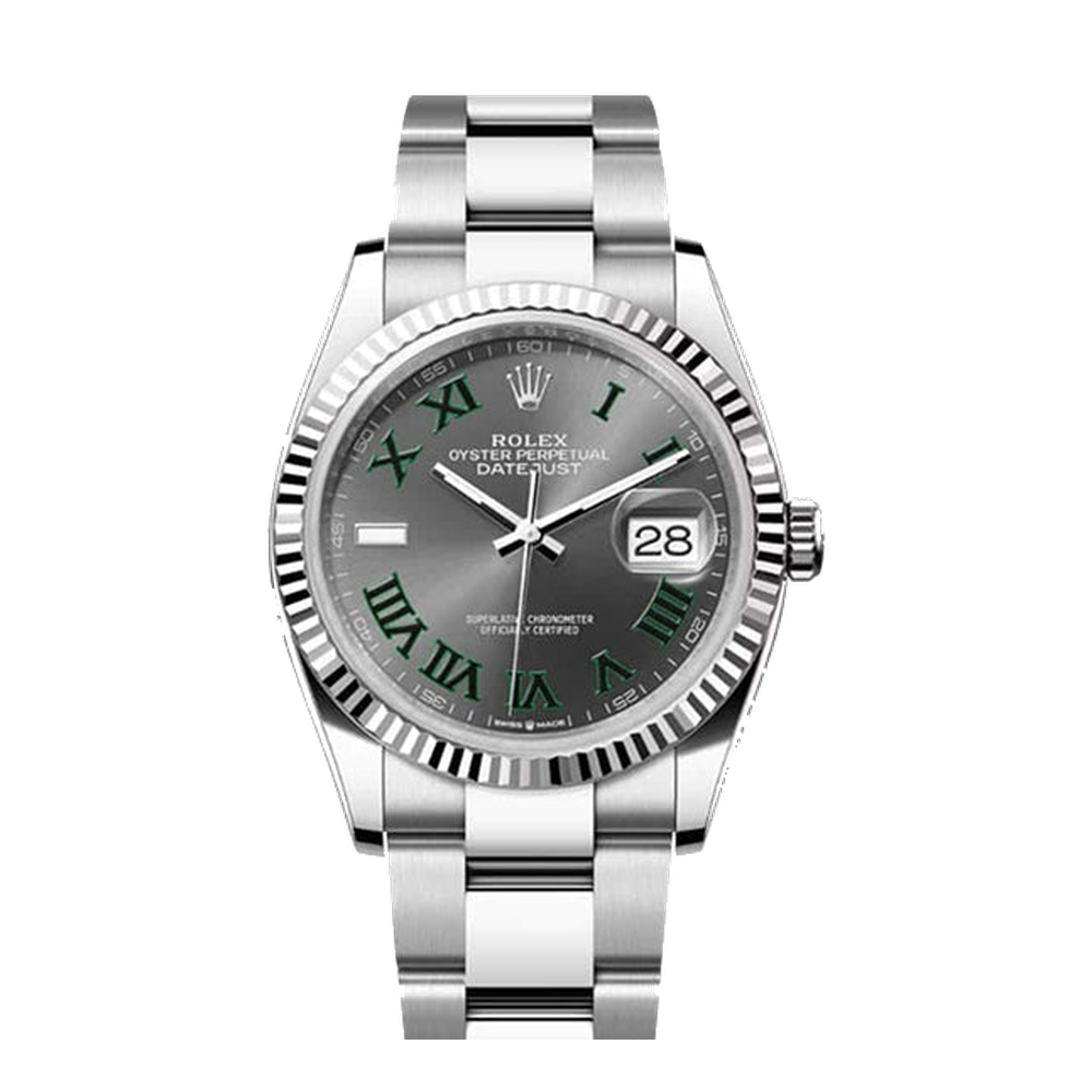 Rolex Datejust 36 Stainless Steel / Fluted / Slate - Roman / Oyster