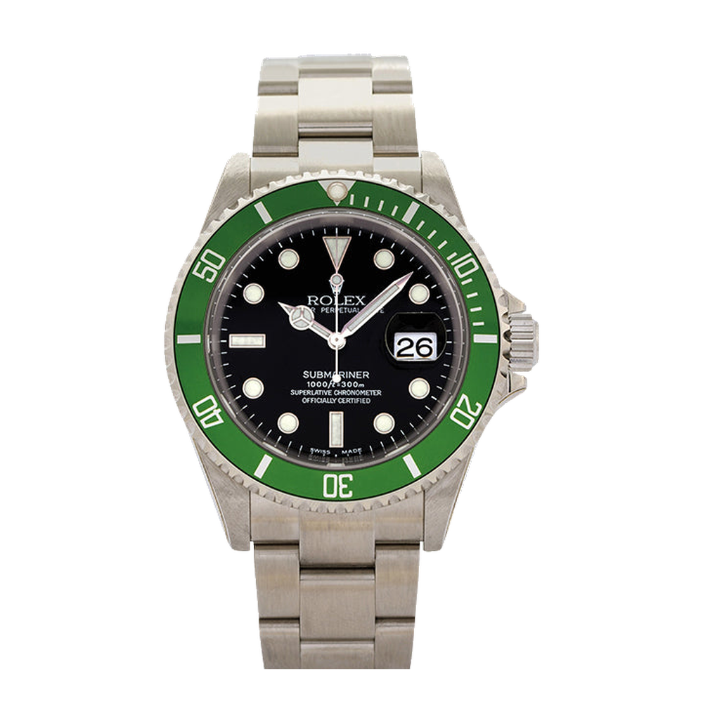 Rolex Submariner Date 16610 LV Mark 1 Black Dial Straps
