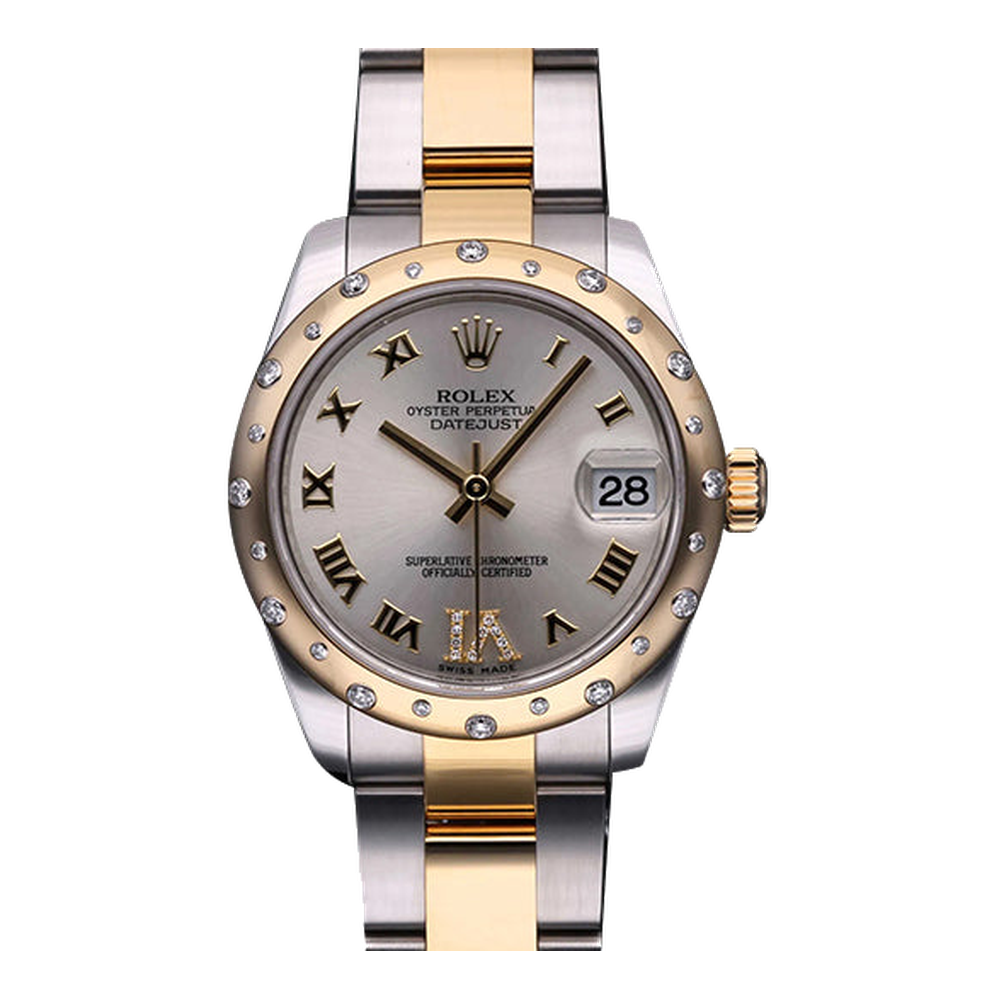 Rolex Datejust 31 Rolesor Yellow Domed Diamond / Oyster / Silver Roman