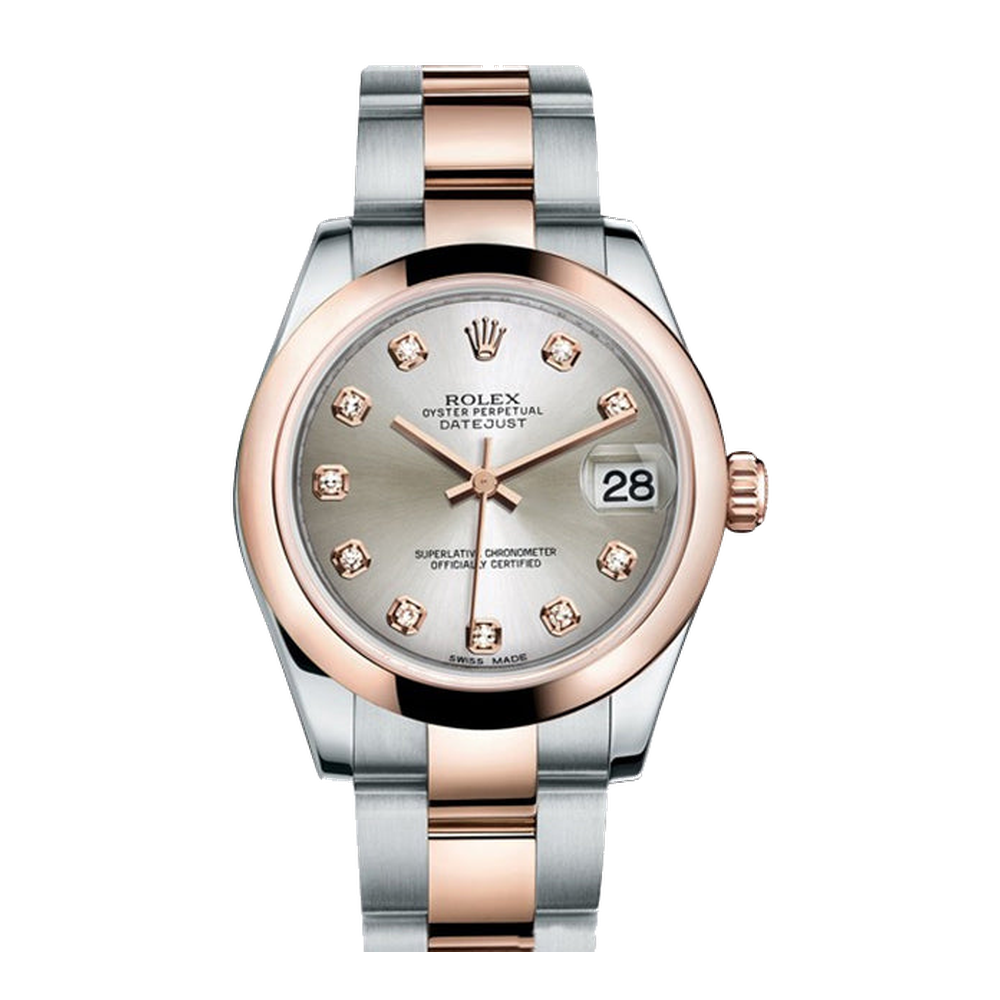 Rolex Datejust 31 Rolesor Everose Domed / Oyster / Silver Diamond