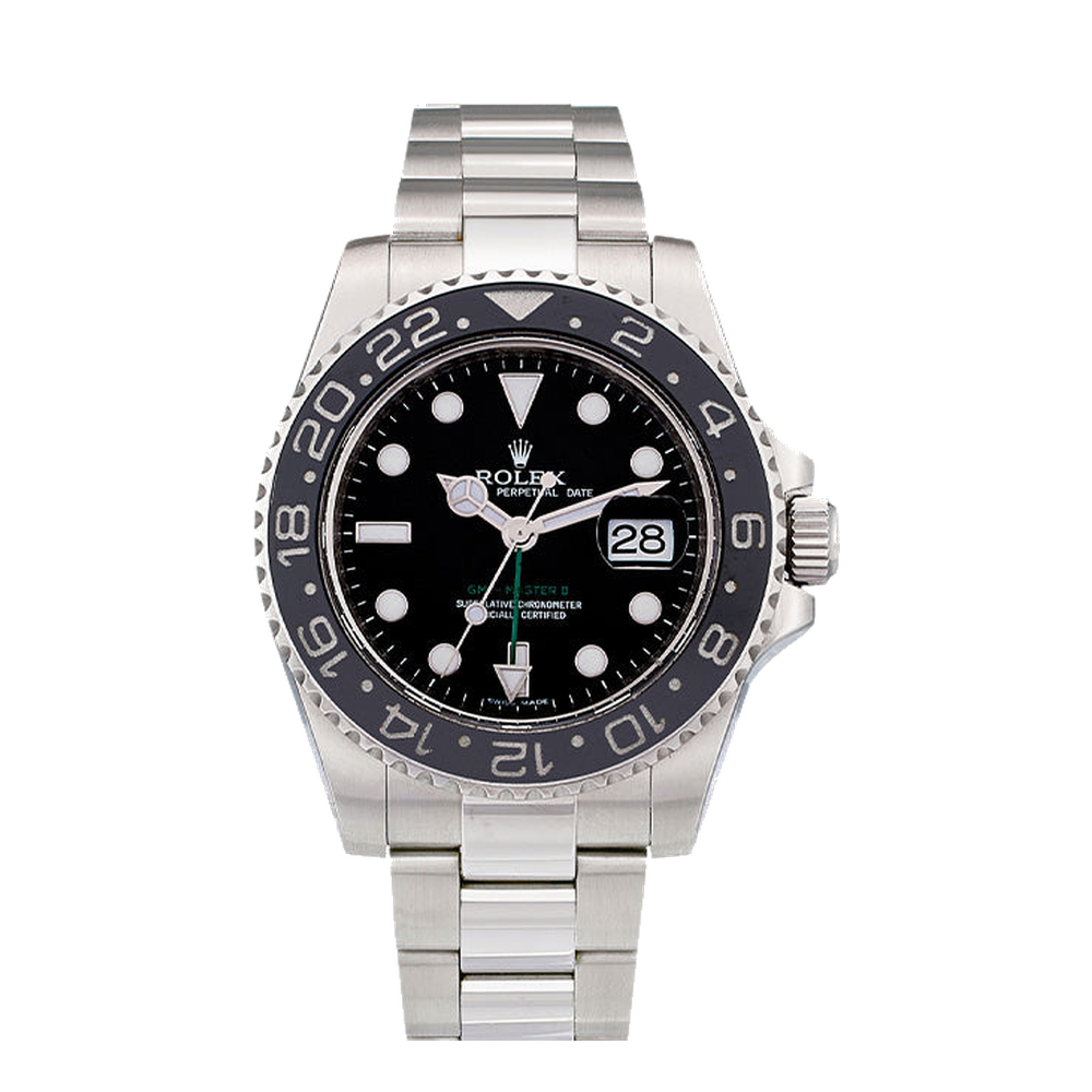 Rolex GMT-Master II Stainless Steel / LN Black Dial Straps
