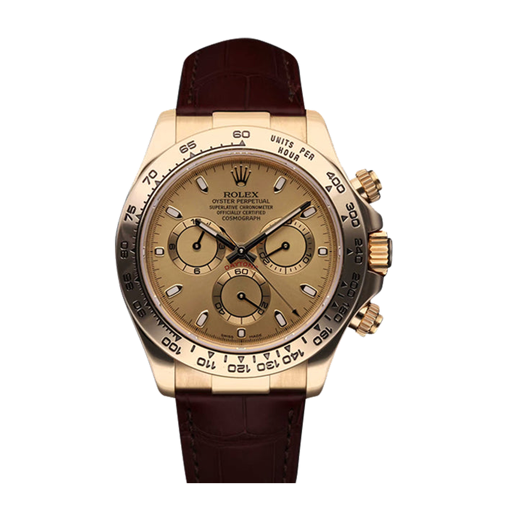 Rolex Cosmograph Daytona Yellow Gold / Champagne / Strap