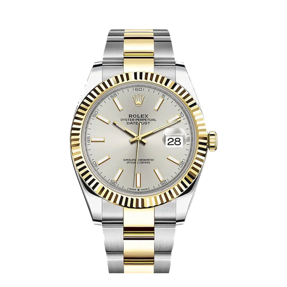 Rolex Datejust 41 Rolesor Yellow Fluted / Oyster / Silver