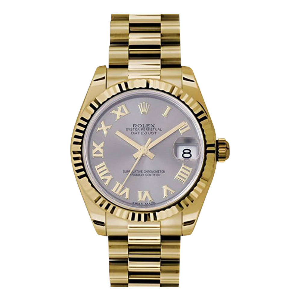 Rolex Datejust 31 Yellow Gold Fluted / President / Steel Roman