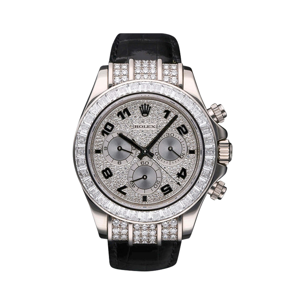 Rolex aytona White Gold Diamond Strap Arab