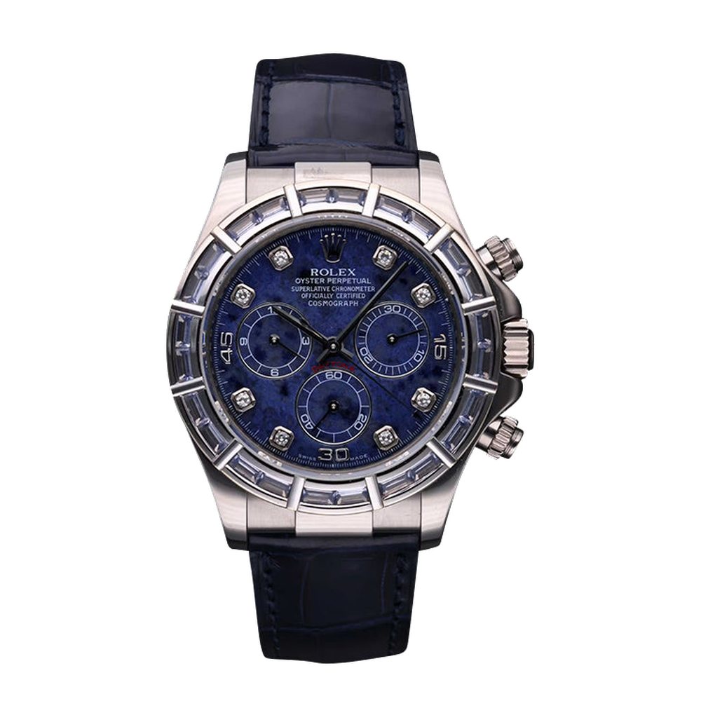 Rolex Daytona White Gold Blue Sapphire Strap Sodalite Diamond