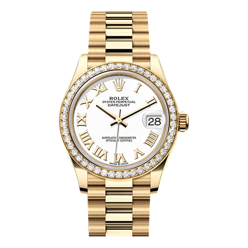 Rolex Datejust 31 Yellow Gold - Diamond / White - Roman / President