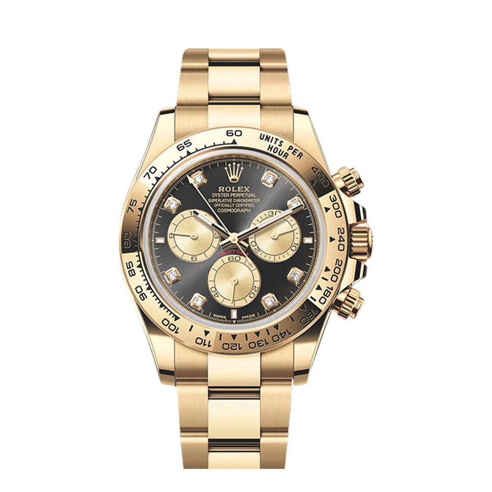 Rolex Cosmograph Daytona Yellow Gold / Black - Champagne - Diamond / Oyster