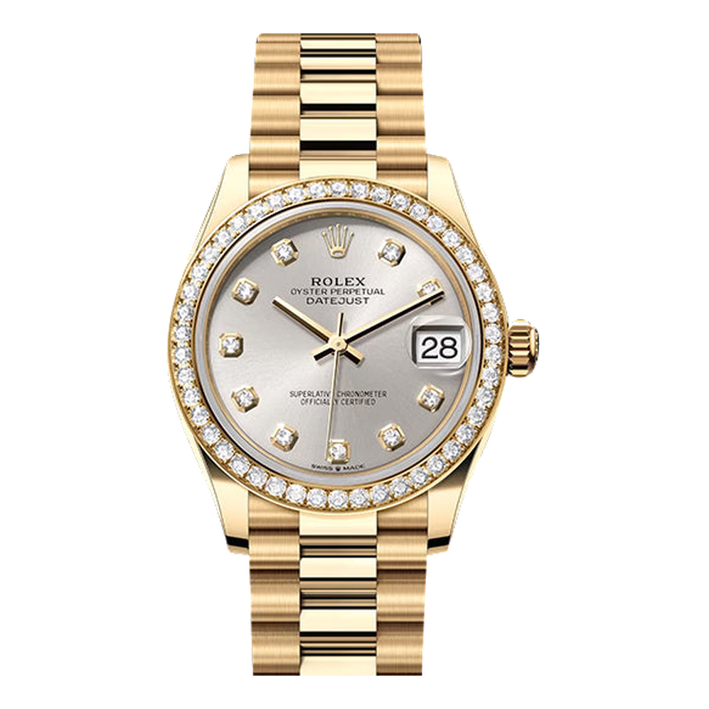 Rolex Datejust 31 Yellow Gold / Diamond / Silver - Diamond / President