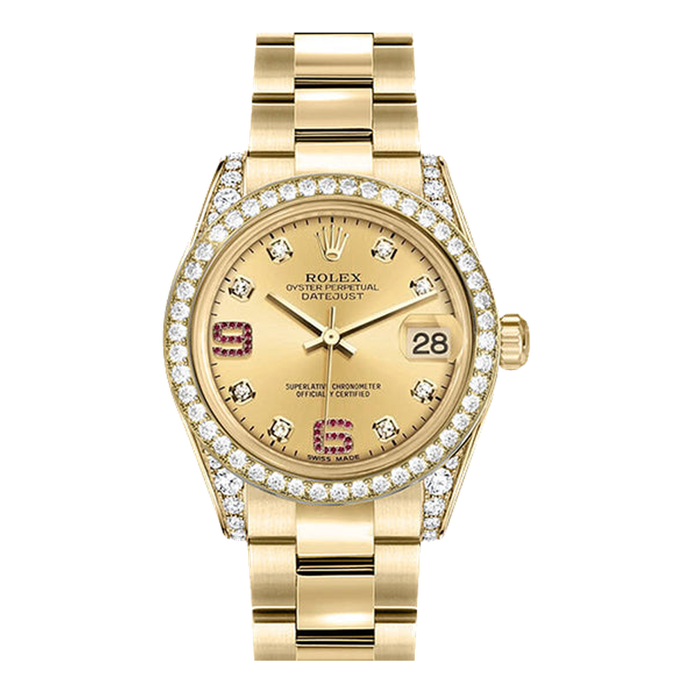 Rolex Datejust 31 Yellow Gold Diamond / Oyster/ Champagne Diamond