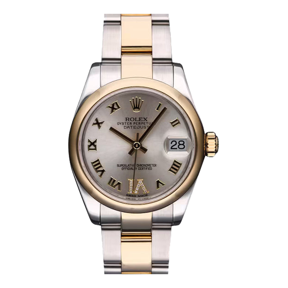 Rolex Datejust 31 Rolesor Yellow Domed / Oyster / Silver Roman