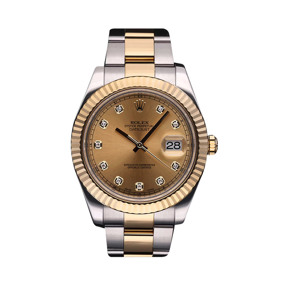 Rolex Datejust II Rolesor Champagne Diamonds