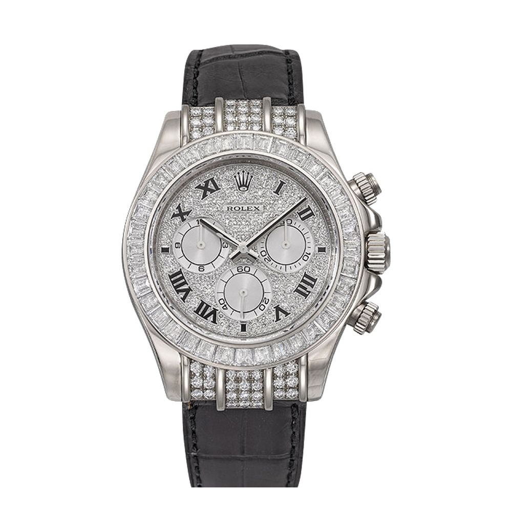 Rolex Daytona White Gold Diamond Strap Round