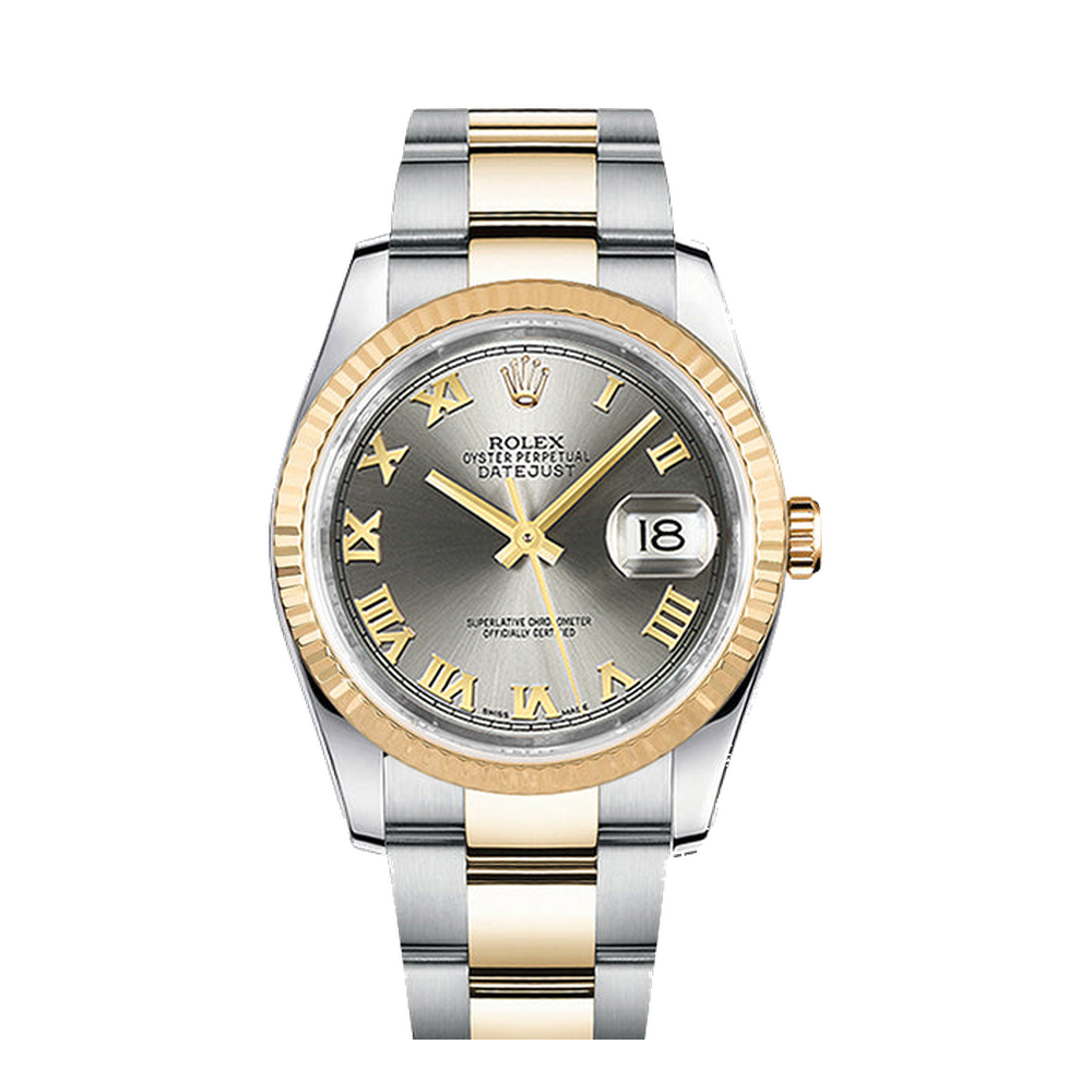 Rolex Datejust 36 Rolesor Yellow Fluted / Oyster / Steel Roman
