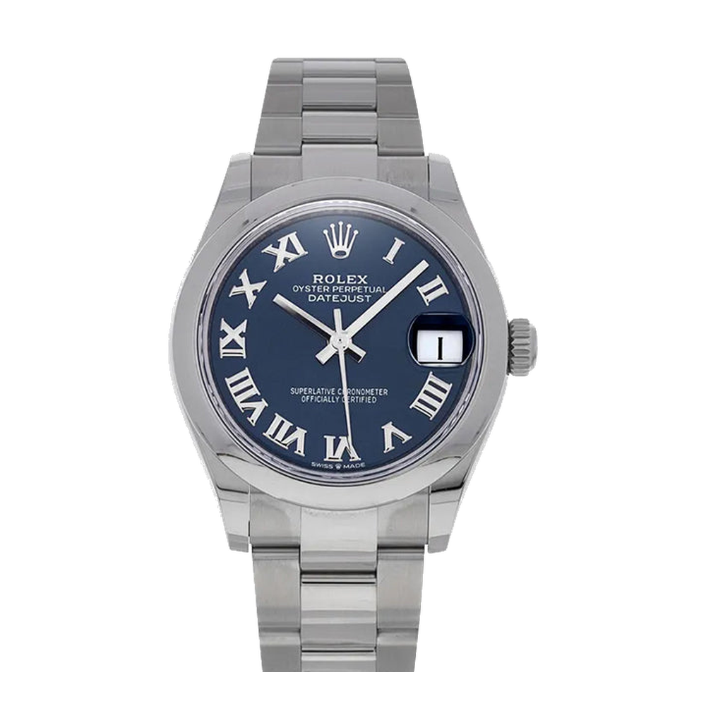 Rolex Datejust 31 Stainless Steel Domed / Jubilee / Blue Roman Blue/Navy Dial Straps