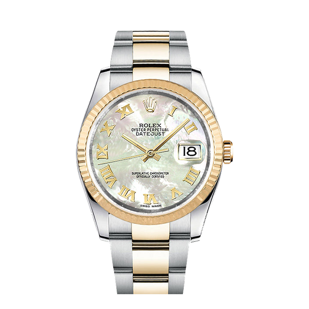 Rolex Datejust 36 Rolesor Yellow Fluted / Oyster / MOP Roman