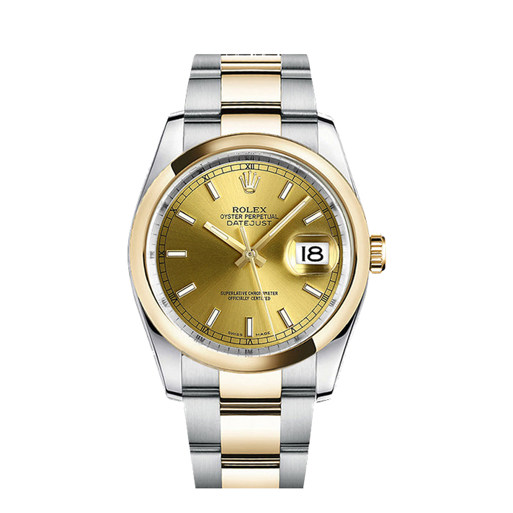 Rolex Datejust 36 Rolesor Yellow Domed / Oyster / Champagne