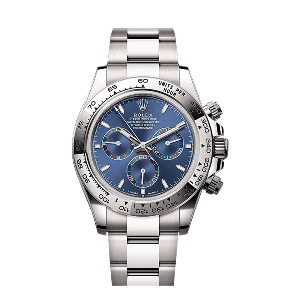 Rolex Cosmograph Daytona White Gold / Blue / Oyster Blue/Navy Dial Straps