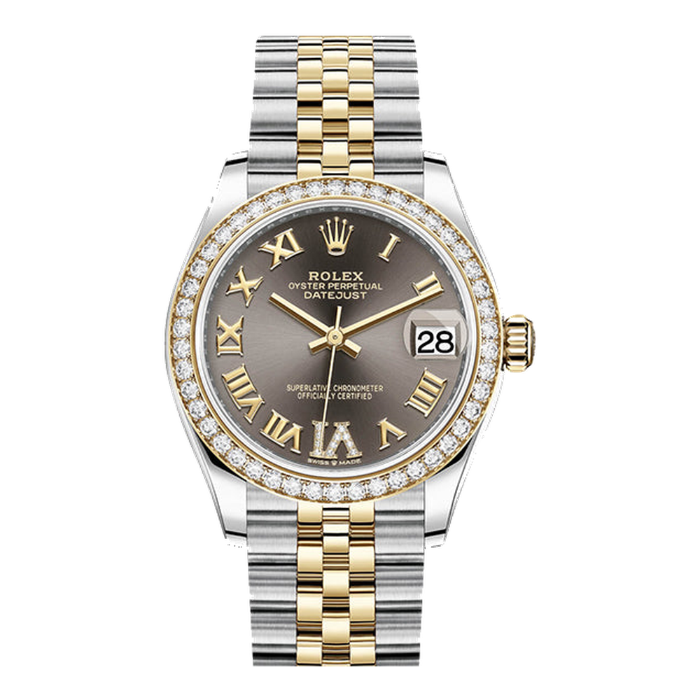 Rolex Datejust 31 Stainless Steel / Yellow Gold / Diamond / Grey - Roman / Jubilee