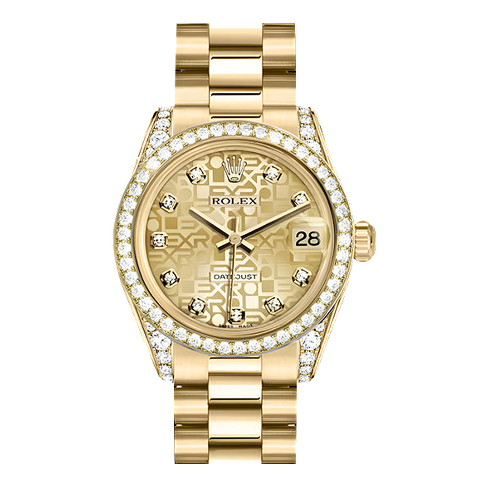 Rolex Datejust 31 Yellow Gold Diamond / President / Champagne Computer