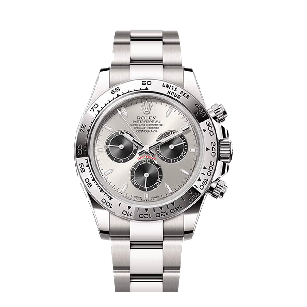 Rolex Cosmograph Daytona White Gold / Steel / Oyster White Dial Straps