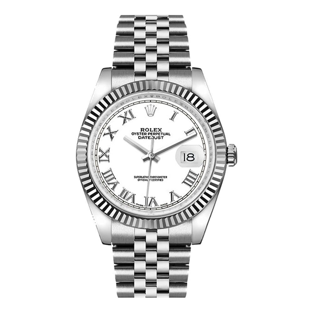 Rolex Datejust 36 Stainless Steel Fluted / Jubilee / White Roman