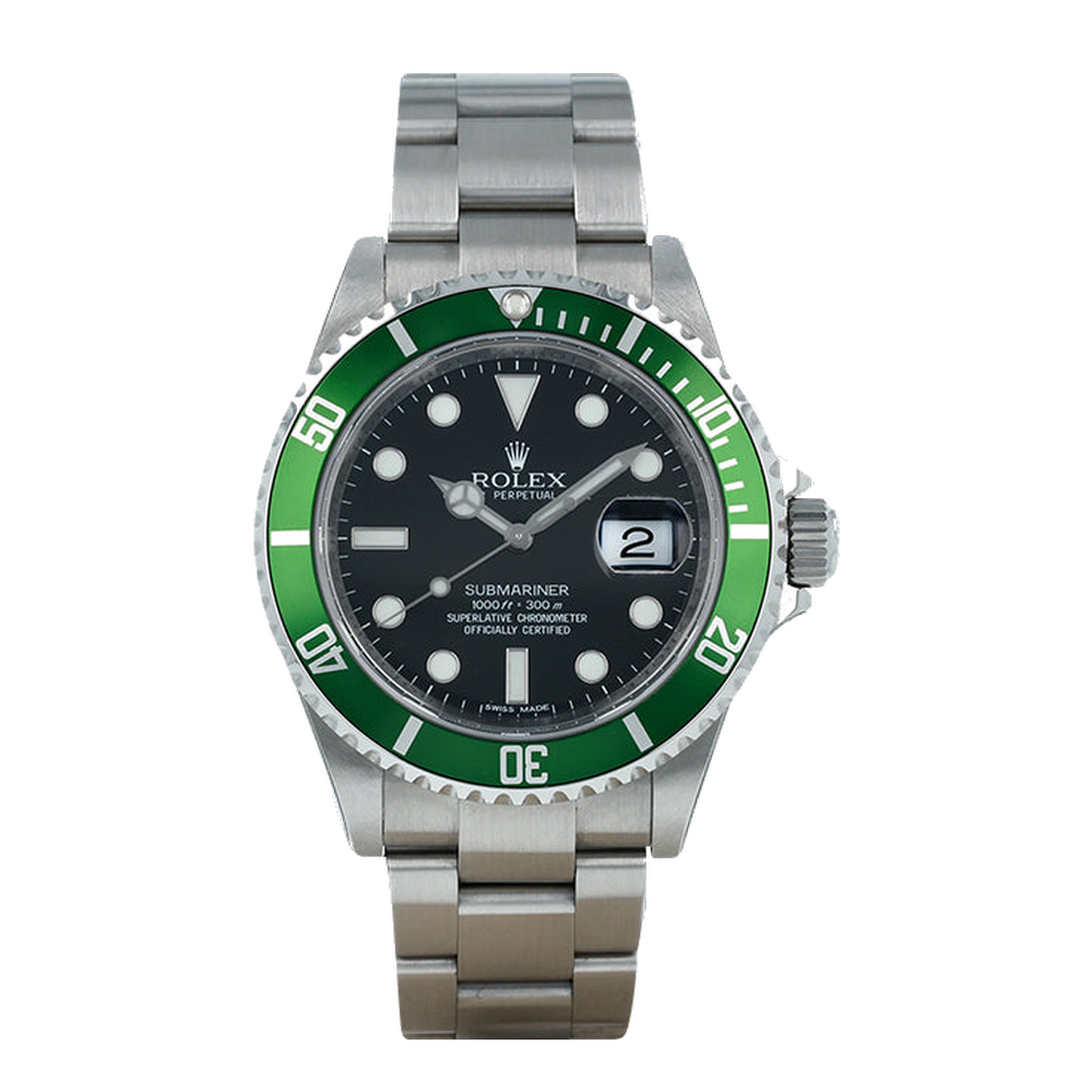 Rolex Submariner Date 16610 LV Mark 5 Black Dial Straps