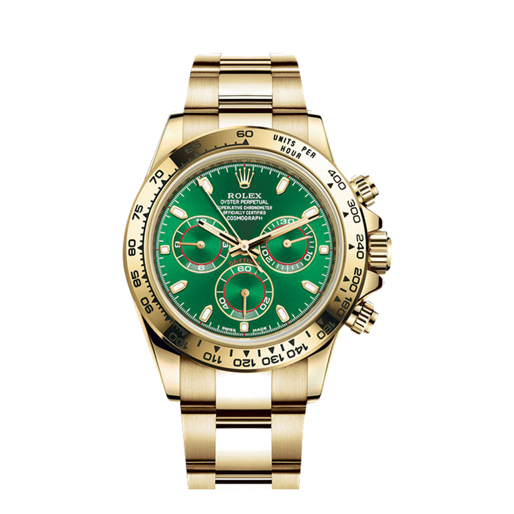 Rolex Cosmograph Daytona Yellow Gold / Green Green Dial Straps