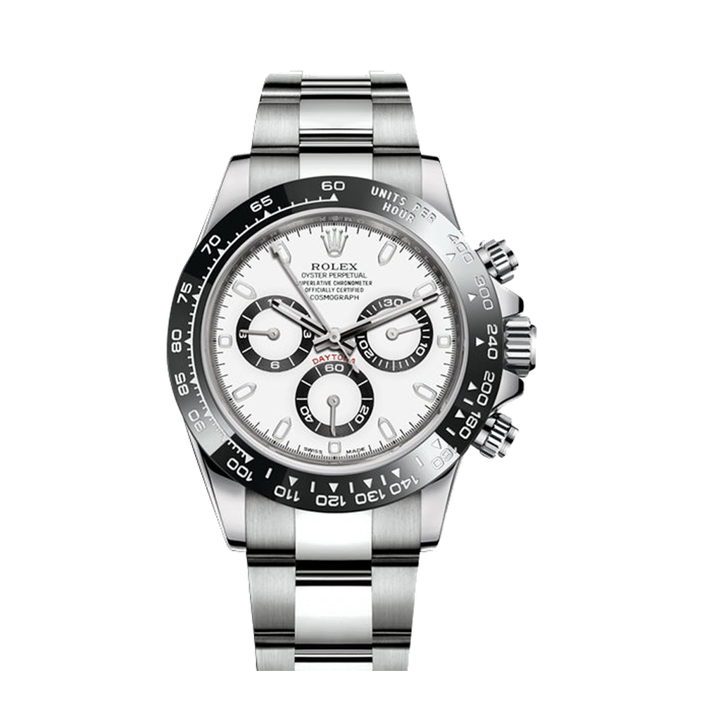 Rolex Cosmograph Daytona Steel / Cerachrom / White White Dial Straps