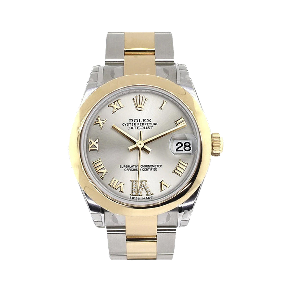 Rolex Datejust 31 Rolesor Yellow Domed / Oyster / White Roman