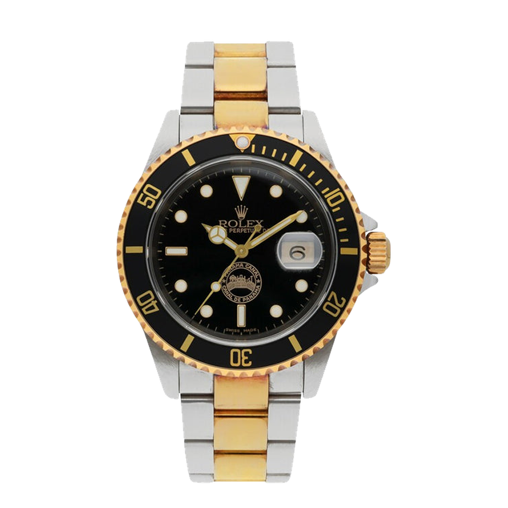 Rolex Submariner Date 16613 Panama Canal Black Dial Straps