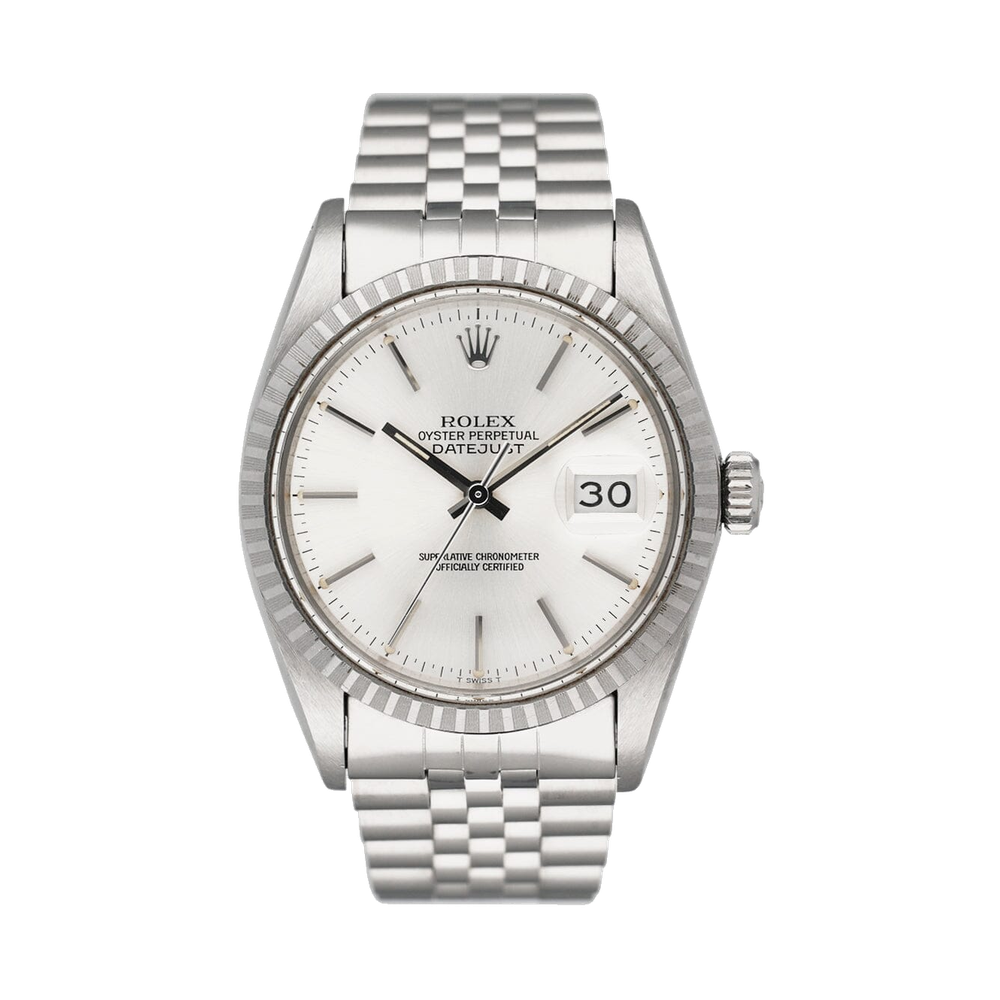Rolex Silver Dial Natural/Cream Dial Straps