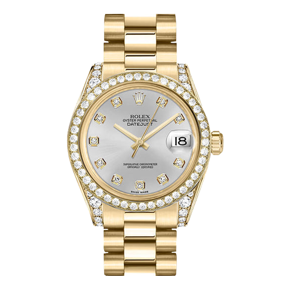 Rolex Datejust 31 Yellow Gold Diamond / President / Silver Diamond