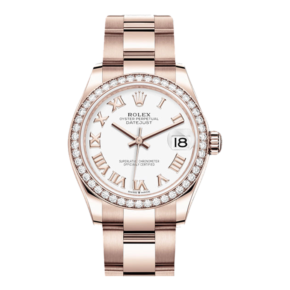 Rolex Datejust 31 Rose Gold / Diamond / White - Roman / Oyster