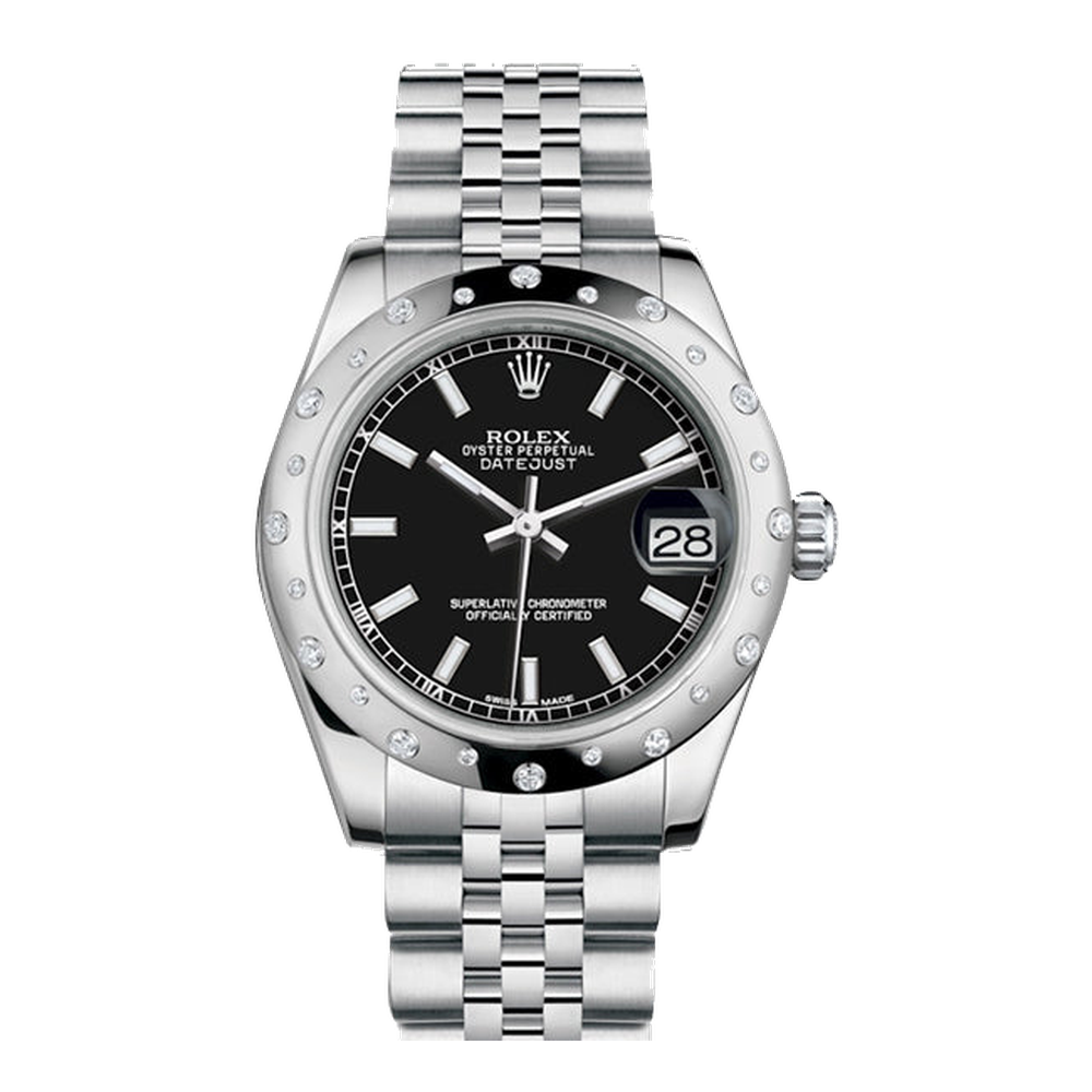 Rolex Datejust 31 Stainless Steel Domed Diamond / Jubilee / Black