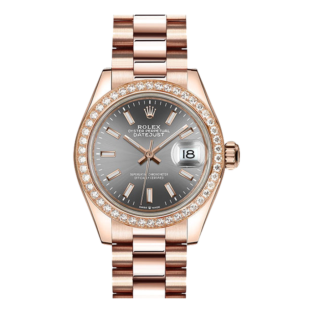 Rolex Datejust 31 Rose Gold / Diamond / Grey / President