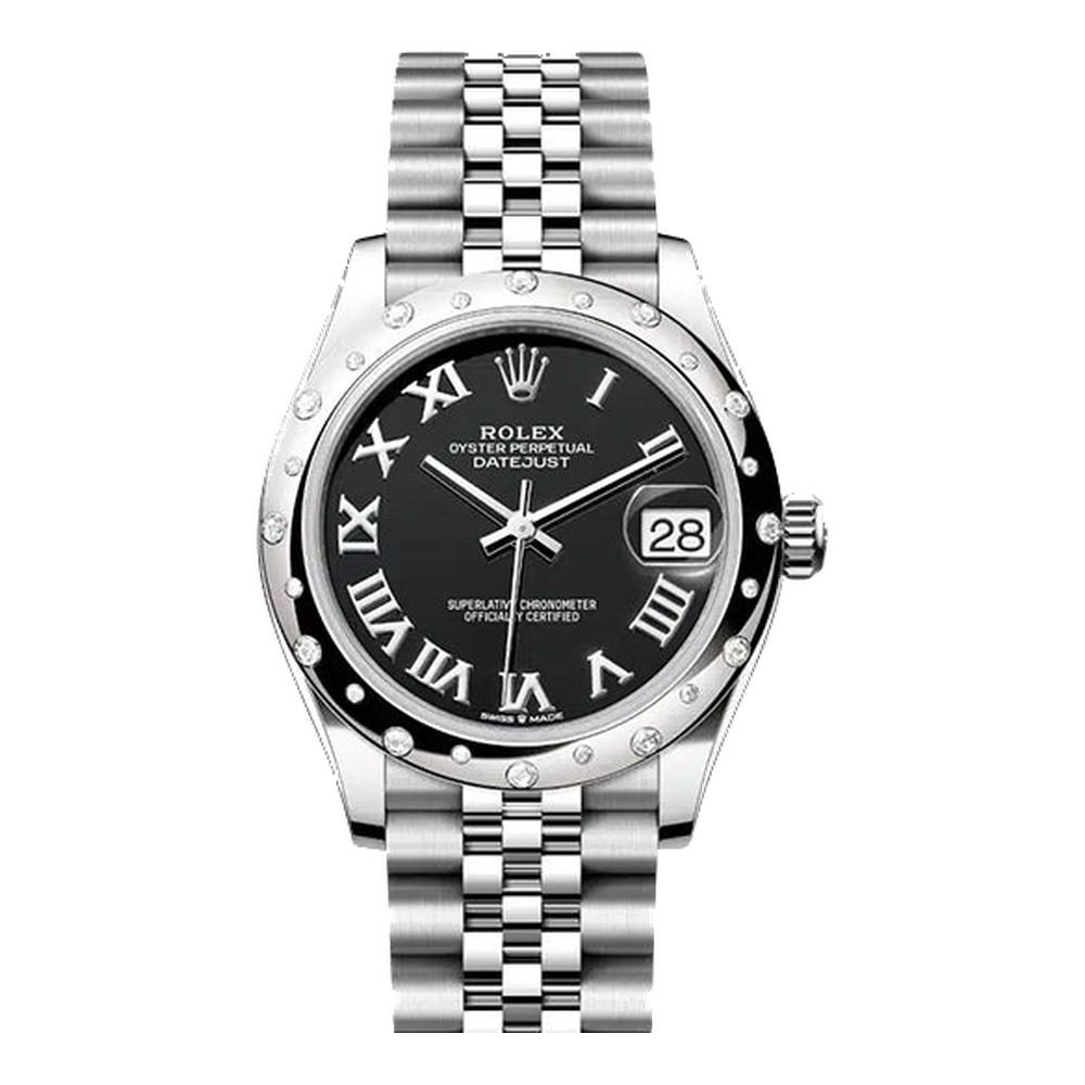 Rolex Datejust 31 Stainless Steel Domed Diamond / Jubilee / Black - Roman