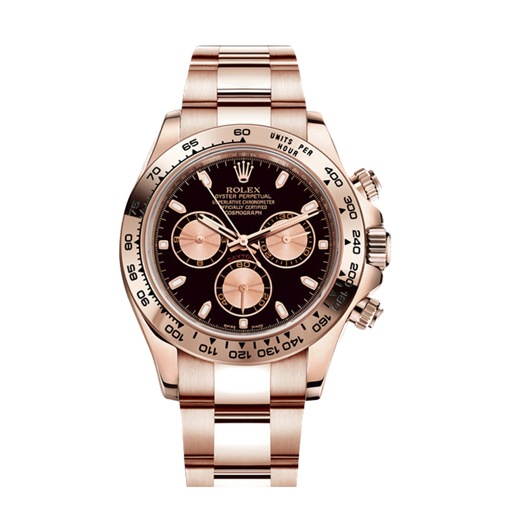 Rolex Cosmograph Daytona Everose / Black Black Dial Straps
