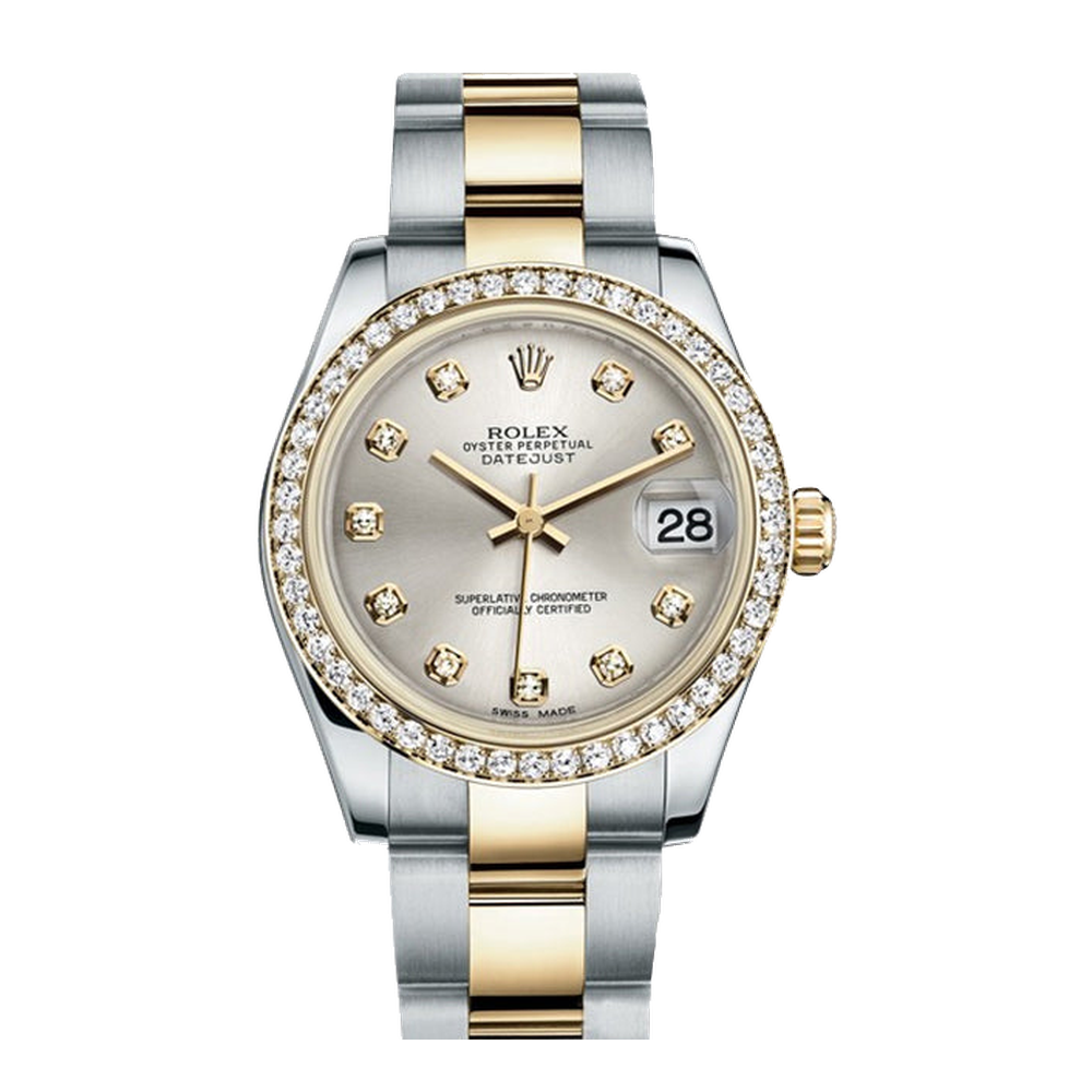 Rolex Datejust 31 Rolesor Yellow Diamond / Oyster / Silver Diamond