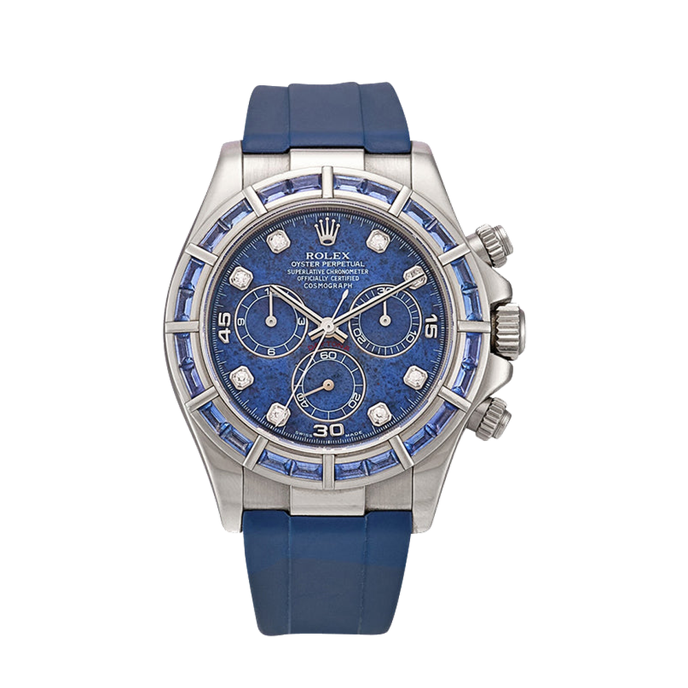 Rolex Daytona White Gold Blue Sapphire Strap Sodalite