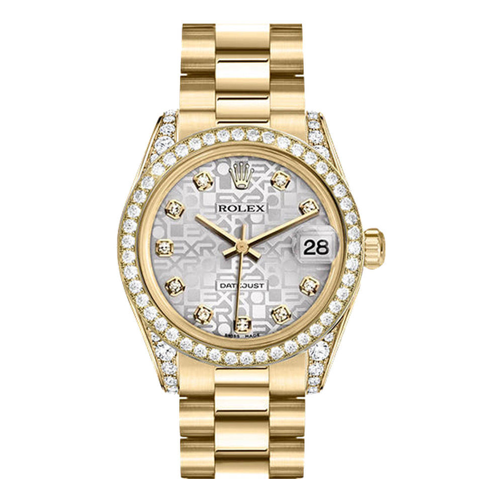 Rolex Datejust 31 Yellow Gold Diamond / President / Silver Computer