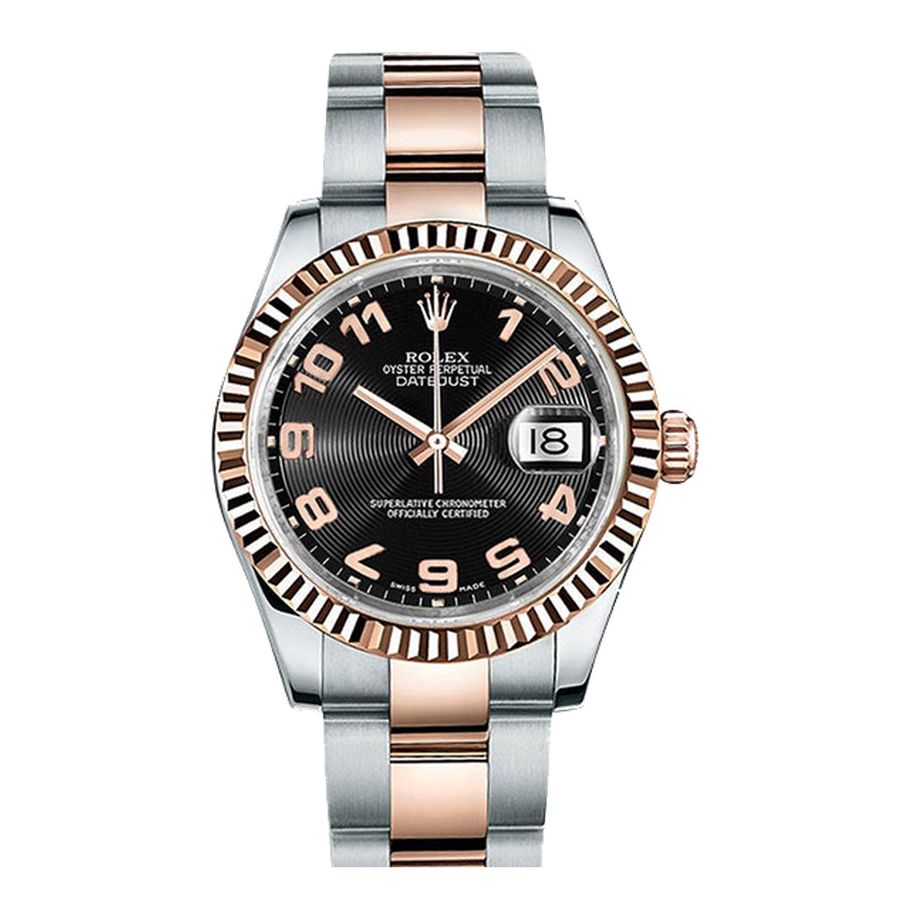 Rolex Datejust 31 Rolesor Everose Fluted / Jubilee / Black MOP