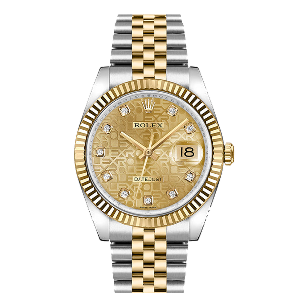 Rolex Datejust 36 Rolesor Yellow Fluted / Jubilee / Champagne Computer