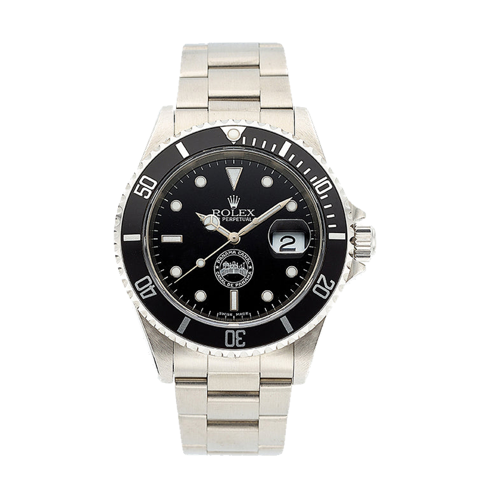 Rolex Submariner Date 16610 Panama Canal Black Dial Straps